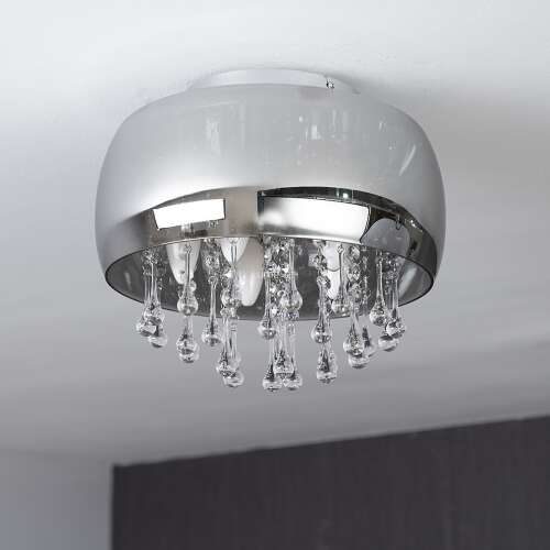 Globo Lighting Kalla 15809D Chrom Deckenleuchte mit Kristallanhängern