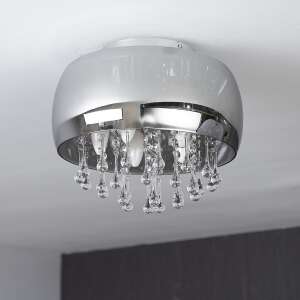 Lampa sufitowa Globo Lighting Kalla 15809D chromowana z kryształowymi zawieszkami - Lampy i oświetlenie