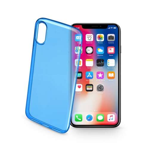 Cellularline Case, Color Case, ultradünn, transparent, Gummi iPhone X, blau 84864565