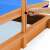 Close-up of the Timeless Tools wooden sandbox canopy adjustment mechanism