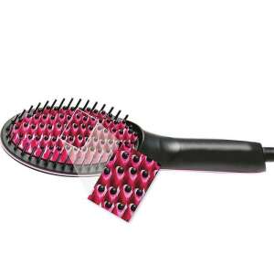 Perie de îndreptat părul Timeless Tools, negru și roz, vedere înclinată - Timeless Tools