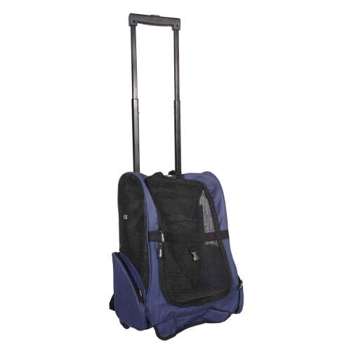 Timeless Tools 2 in 1 pet carrier, blue, with wheels, can be used as a backpack