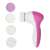 Timeless Tools 5 in 1 facial cleansing device, pink and white, with 5 different attachments
