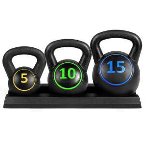 Timeless Tools Kettlebell set, 3 pieces, 5kg, 10kg, 15kg - Weight & Dumbbell