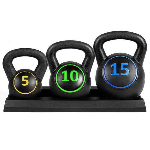 Timeless Tools Kettlebell set, 3 pieces, 5kg, 10kg, 15kg