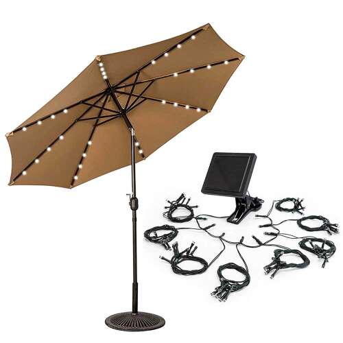 Timeless Tools Solar Powered Decorative String Lights for Parasols