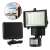 Timeless Tools motion-activated solar floodlight with 60 LED lights, showing the light fixture, solar panel, and motion sensor