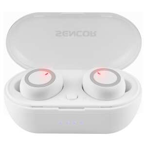 Sencor SEP 510BT White True Wireless Earbuds with Charging Case - Headphone and Bluetooth Speaker