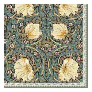 William Morris Black virágmintás papírszalvéta, 20 darabos - Szalvéta
