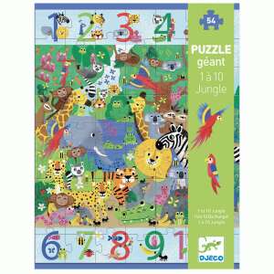 Megfigyeltető puzzle - Dzsungelben 1-10-ig, 54 db-os - 1 to 10 Jungle 84888736 
