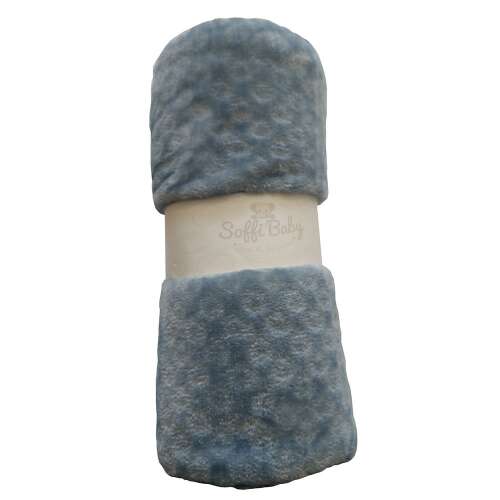 Soffi Baby petrol plüss takaró 75x100cm, puha és meleg babatakaró