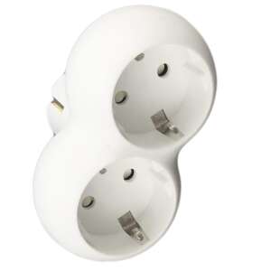 2-Ágú Kerek Aljzat Adapter - 16A, 230V, Fehér
