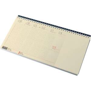 Realsystem 2024-es 7942-18 Tischkalender, gelbes Papier, grüner Einband, Querformat - REALSYSTEM