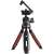 Hama SOLID II 21B tripod, black with red accents, unfolded
