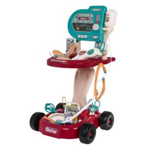 Doctor medical game set with light and sound effects, 24 pieces, red, blue, white, green, doctor's cart, toy, kids - Doctor Playset