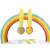 Bestway aufblasbare Wickelunterlage, Nahaufnahme des Regenbogenbogens mit Hängespielzeug