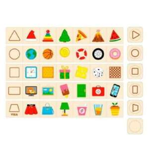 Viga Toys Lernspielzeug Formenpuzzle, Holzpuzzle-Spiel für Kinder, 35 Teile, ab 3 Jahren, alle Teile sind sichtbar - Schaukelpferde, Schaukeltiere und Entwicklungsspiele für Kinder im Kindergartenalter