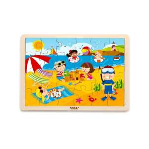 Drevené puzzle Viga Letné obdobie, 24 dielikov, plážová scéna - Puzzle pre bábätká