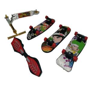 Fingerboard Street Set, 3 fingerboards, 1 finger scooter, 1 fingerboard hoverboard - Figure