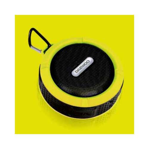 Wodoodporny głośnik Bluetooth Daewoo, żółty, 3W, kompaktowy, przenośny, z karabińczykiem