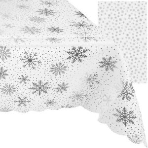 Ruhhy Weihnachtstischdecke mit Schneeflockenmuster und Detail - Tischdecken