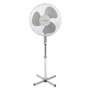 Esperanza Hurricane Pedestal Fan, white and grey, 3 speeds, 40cm blade, 50W