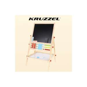 Kruzzel double-sided wooden easel with abacus, chalkboard, and whiteboard - Iso Trade