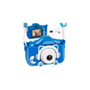 Kék Full HD Gyermekkamera + 32GB Kártya + Cica Overlay + Beépített Játékok + Selfie Kamera 84921397 Kreatív Játékok