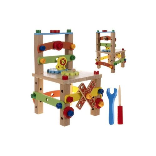 Fa Szék Összeszereléshez: educational wooden chair construction toy with tools
