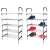 Shoe rack with 5 shelves, silver metal shoe storage, shoe organizer for entryway, shoes on shelves