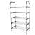 Shoe rack with 5 shelves, silver metal shoe storage, shoe organizer for entryway