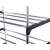 Close-up of shoe rack shelf, silver metal shoe storage, shoe organizer for entryway