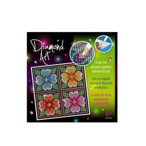Diamond Art Blumenmosaik-Set, 20x20cm, erstelle ein glitzerndes Bild mit bunten Diamanten - Kunst & Handwerk Sets