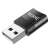 Hoco UA17 USB-A to USB-C adapter, black, angled view