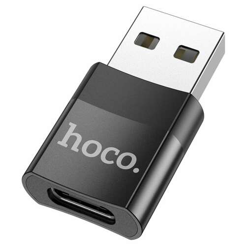 Adaptér Hoco UA17 USB-A na USB-C, čierny