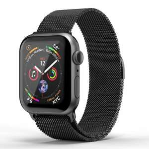 Czarny pasek SuperDry Milanese Loop do Apple Watch, kompatybilny z modelami Apple Watch 38 mm, 40 mm i 41 mm - Superdry