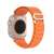 Orange Apple Watch Sport Band with Metal Buckle on Apple Watch, side view