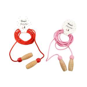 Magni ugrálókötél fa nyéllel, piros és rózsaszín, 5 méter hosszú - Magni