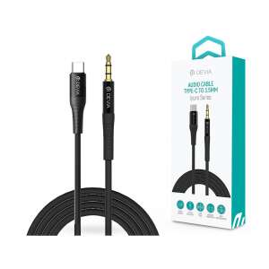 Devia 3,5 mm jack - Type-C audio kábel 1 m-es vezetékkel - Devia Series iPure AUX Audio Cable - fekete 84946696 