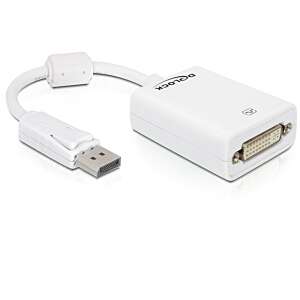 Delock DL61765 DisplayPort auf DVI Adapter, weiß, DVI-Monitor an DisplayPort-Anschluss anschließen - Delock DisplayPort-Konverter