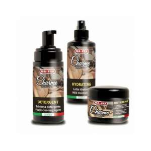 Ma-Fra Charme Leather Care 3 in 1 Set: Detergent, Hydrating Milk, and Nutrient - Ma-Fra