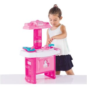 Dolu Unicorn Play Kitchen with Accessories, Pink Toy Kitchen for Kids - Play Kitchen & Toy Kitchen