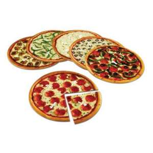 Magnetic Pizza Fractions learning resource, set of 24 pieces, includes whole, halves, thirds, fourths, sixths, and eighths - Developmental Toy for School-Age Kid