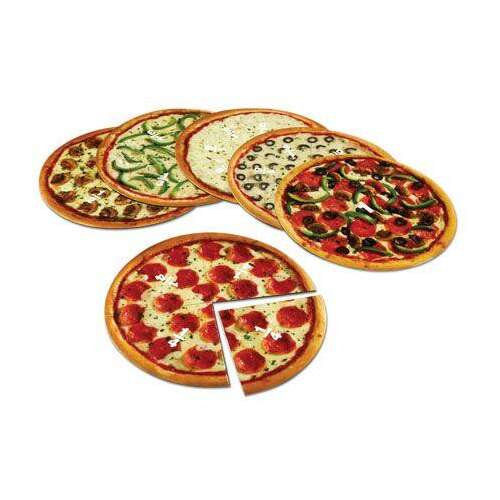 Magnetic Pizza Fractions learning resource, set of 24 pieces, includes whole, halves, thirds, fourths, sixths, and eighths