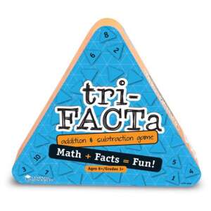 Tri-Facta addition and subtraction game for kids ages 6 and up, math learning resource - Developmental Toy for School-Age Kid
