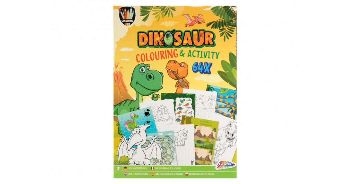 Tevékenység kifestőkönyv - Dinoszaurusz (Activity Coloring Book - Dinosaur) - in Hungarian language 84953479