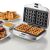 Ariete Party Time waffle maker open with waffles inside