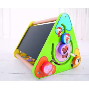 Wooden activity center with a chalkboard, a maze, and animal shapes - Rocking horse & animal and Developmental Toy for Preschooler