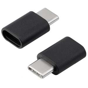 Micro USB to USB Type C adapter, black, 2 pack - USB Cable