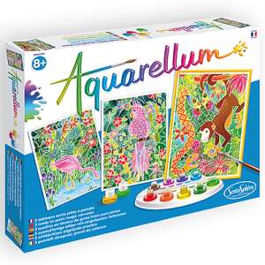 Aquarellum Amazonas painting kit for kids, 3 paintings with jungle animals, Sentosphere SA6150 - Sentosphere